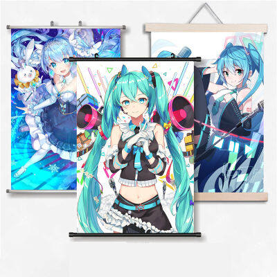 Hatsune Miku โปสเตอร์ภาพผนังรูปแขวนภาพวาด Office Home Decor ของเล่นอะนิเมะผ้าไหมแขวนผนังภาพวาด Toys