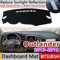 แผ่นกันลื่นสำหรับ Mitsubishi Outlander 2013 2015 2016 2017 2018 2019ผ้าคลุมแผงหน้าปัดม่านบังแดดอุปกรณ์เสริม