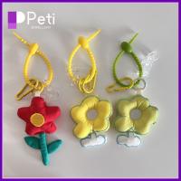 เครื่องประดับ PETI พวงกุญแจดอกไม้สายคาดที่คล้องผ้าฝ้าย Dacron จี้ประณีตเสน่ห์ดอกไม้กระเป๋าเป้สะพายหลังเครื่องประดับคู่รัก