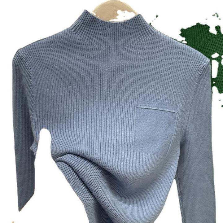 half-turtleneck-solid-color-womens-knitwear-2023-new-autumn-and-winter-sweaters-womens-slim-fit-all-match-knitted-base-shirt-2023