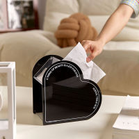 Creative Acrylic Heart-Shaped Facial Tissue Box Luxury Kitchen Napkin Storage Box WC Paper Container Desktop Toilet Paper Holder