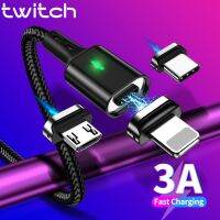 HOT weime428 - / Twitch 3in1ข้อมูลสาย USB ด่วนแม่เหล็กชาร์จเสียบชาร์จอย่างรวดเร็วสำหรับ iPhone Xiaomi หัวเว่ยซัมซุงแม่เหล็กค่าใช้จ่ายลวด Type C