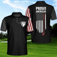 Proud American Golf Polo Shirt Freedom Day Gift For Golf Players64 All Over Print Men/ Women Polo Shirt S-5XL