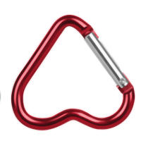 อลูมิเนียมอัลลอยด์ carabiner รูปหัวใจ Heavy Duty Metal Camping หัวเข็มขัดแขวนสำหรับพวงกุญแจขวดน้ำเดินป่า