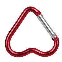 อลูมิเนียมอัลลอยด์ Carabiner Heart Shaped Heavy Duty Metal แคมป์ปิ้ง หัวเข็มขัดสำหรับเดินป่าขวดน้ำ Keychain