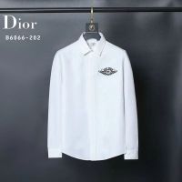 Dioor เสื้อแฟชั่นแบรนด์เสื้อเชิ้ตผู้ชายใหม่ปักแนวโน้มแฟชั่นเสื้อแขนยาวผู้ชายธุรกิจลำลองคุณภาพสูง