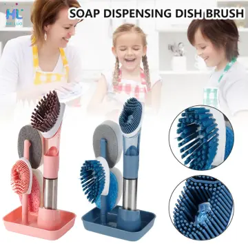 New Multifunctional Dish Brush Household Kitchen Oily Sponge Long Handle