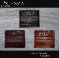 กระเป๋าสตางค์หนังวัวแท้ DeLonchi Mirror Crocodile 2in1 by NAYA หนังอัดลายจระเข้ให้ความรู้สึกเหมือนหนังจระเข้แท้