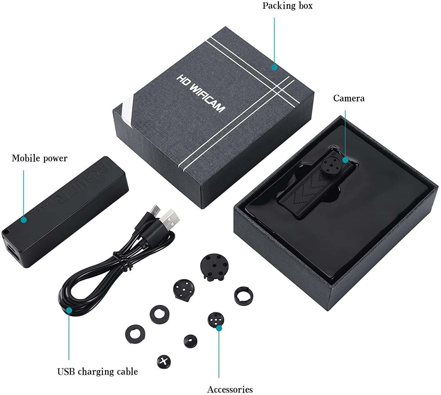 ZZOOI Mini Button Spy Camera Wireless Nanny Cam HD 1080P Hidden