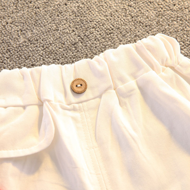 lovily-ชุดสูท2ชิ้นสำหรับเด็กผู้หญิง-ชุดสูทเด็กผู้ชายสไตล์ต่างชาติใหม่2022กางเกงเด็กลายทางสีเสื้อยืดลายทาง