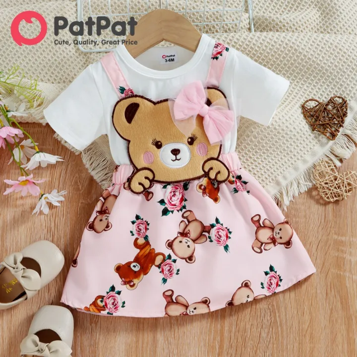 PatPat Baby Girl Dresses Cotton Short-sleeve Cartoon Bear Faux-two Suspender Dress for 3 Months-3 Years | Lazada PH PatPat Baby Girl Dresses Cotton Short-sleeve Cartoon Bear Faux-two Suspender Dress for 3 Months-3 Years | Lazada PH