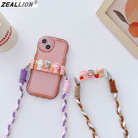 Zeallion สายคล้องโทรศัพท์มือถือคล้อง Crossbody โทรศัพท์มือถือกระต่ายหมีสีชมพูกระเป๋าเป้สะพายหลังป้องกันการสูญเสียโซ่แบบหนีบได้สายคล้องโซ่แบบหนีบได้โทรศัพท์