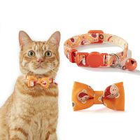 Cat Collar With Bow Tie And Bell Safety Buckle Adjustable Pet Collar Accessories Cable Management