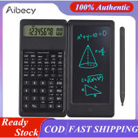 เครื่องคิดเลข Aibecy พร้อมแท็บเล็ตการเขียน LCD เครื่องคิดเลขตั้งโต๊ะจอแสดงผล10หลักพร้อมปุ่ม Stylus Erase การออกแบบที่บางและพับเก็บได้สำหรับสำนักงานรายวันและพื้นฐาน