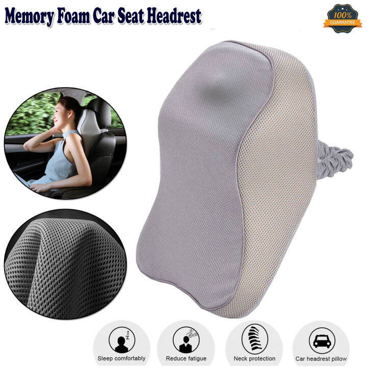 8H Car Seat Headrest Neck Rest Cushion, 100 Pure Memory Foam