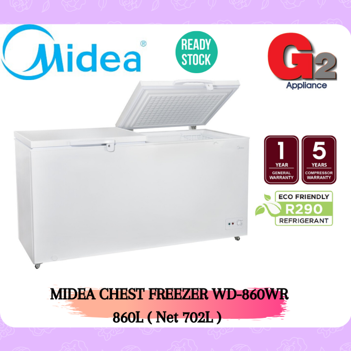 MIDEA CHEST FREEZER 860L WD-860WR ( Net 702L ) - MIDEA WARRANTY ...