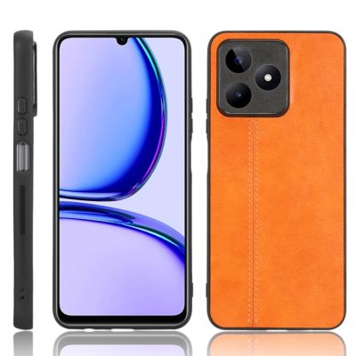 【5เอเคอร์】สำหรับ Realme C53 4G /Narzo N53 4G ผิวลายวัวสำหรับเย็บผ้า PC + PU + เคสโทรศัพท์ TPU