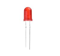 (10ตัว) หลอด LED 5mm สีแดง แบบขุ่น 600-800mcd Red LED Diode Round Diffused Red Color Light Lamp