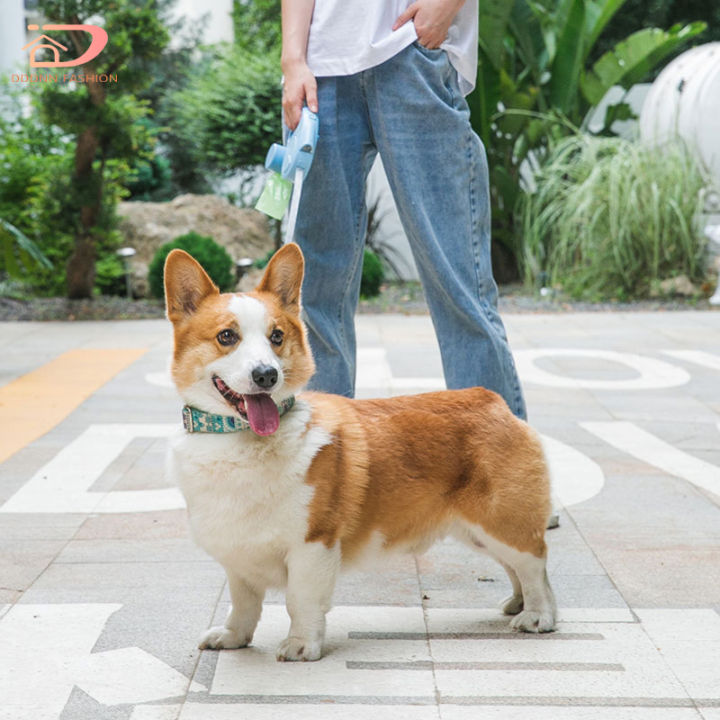สายจูงสุนัขมีเชือกจูงเดินเบาหดอัตโนมัติไม่พันกันอุปกรณ์สำหรับสัตว์เลี้ยงสำหรับสุนัขขนาดเล็กกลาง