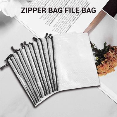 ┅✠♦ 12 Pcs Zipper File Bag A4 Zipper Mesh Bag Board Game Storage Bag PVC File Bag Office Supplies Storage Bag (34CMx24CM)