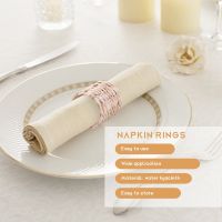 Napkin Rings,Water Hyacinth Napkin Holder Rings - Rustic Napkin Rings for Birthday Party, Dinner Table Decoration