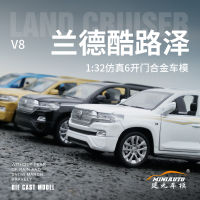 Toyota Land Cruiser โลหะผสมโมเดลรถจำลองของตกแต่งรถออฟโรดเด็กดึงกลับรถของเล่น