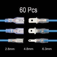 60 PCS Spade Terminal ตัวเชื่อมต่อไฟฟ้า 2.8/4.8/6.3 มม.BUTT เทอร์มินัลสำหรับสายไฟ 12/18awg CRIMP สาย Eletrico รถอุปกรณ์เสริม-Jiieu