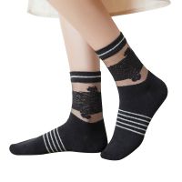 【Sock shop】3คู่ผู้หญิงคริสตัลถุงเท้าฤดูร้อนฤดูใบไม้ร่วงบางเย็นลูกไม้เซ็กซี่สาวถุงเท้าสั้น Meias ระบายอากาศ C Omfort หญิงถุงเท้า Calcetines