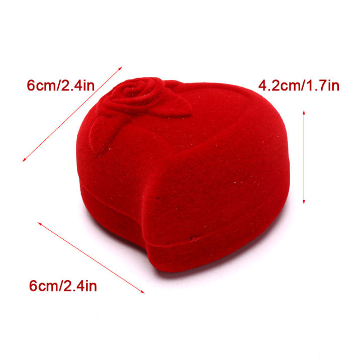 shiqinbaihuo-red-heart-shape-กำมะหยี่แหวนกล่องหมั้นเครื่องประดับแต่งงาน-rose-gift-holder-lover