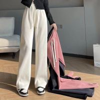 COD SDFERTGRTYTYUYU corduroy pants Womens Cotton Velvet Corduroy Wide-Leg Pants Autumn and Winter New High Waist Casual Straight Pants Mop Trousers