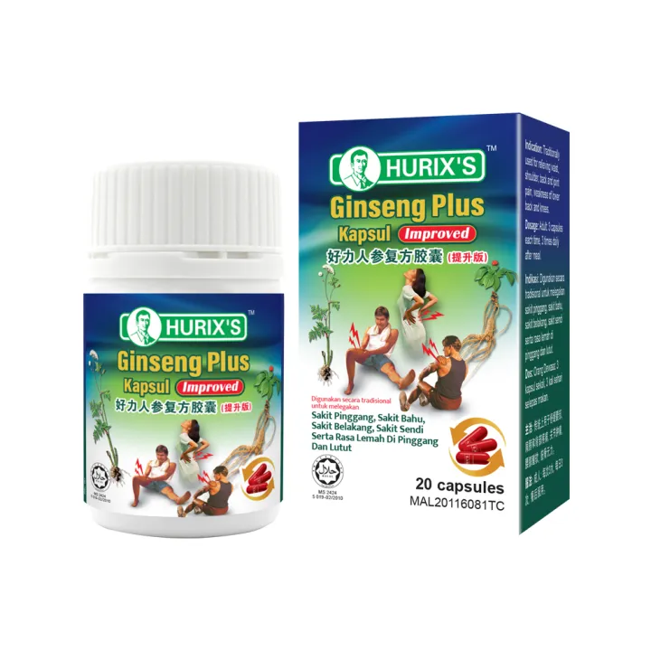 Hurix's Ginseng Plus Kapsul Improved waist, shoulder, back, joints