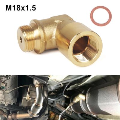 M18 x 1.5 Connector Plug Kit P0420 P0430 Exhaust 90 Degree O2 Oxygen Sensor Spacer Extender Tools Universal Brass Fitting Oxygen Sensor Removers