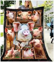 Pig blanket, pig 3D fleece, Sherpa blanket, cute pig gift ideas