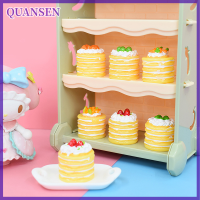 QUANSEN 2pcs 1/6 Scale dollhouse Miniature cake ขนมปัง DIY ขนมมินิอาหาร