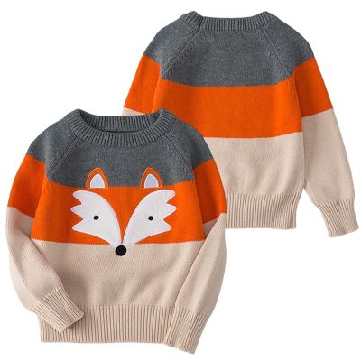 Kids Knitting Pullovers 2021 Autumn Baby Girls Boys Sweaters Coat Tops Fox Sweater Baby Boys Girls Cartoon Long Sleeve Sweaters