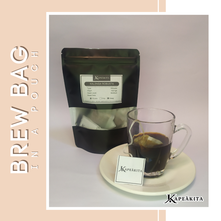 Kalinga Robusta Brew bag in a pouch Steep Coffee Coffee in Tea