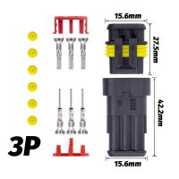 1/5/10Sets 3P 3Pins Way AMP 1.5 Super Seal Waterproof Electrical Automotive Wire Connector Plug For Car Motorcycle