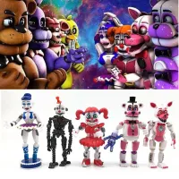 XFZHG น้องสาว Location Funtime FNAF ฝันร้าย 5 ชิ้น/เซ็ต ชิกา กระต่าย เฟรดดี้แบร์ บอนนี่ อุปกรณ์ตกแต่งรถยนต์ โมเดลสะสม หุ่นจำลอง แอ็คชั่นฟิกเกอร์ Five Nights at Freddyand#39;s