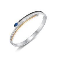 European Fashion 316L Stainless Steel Blue AAA Zircon Bangle Bracelet For Women Birthday Party Gift