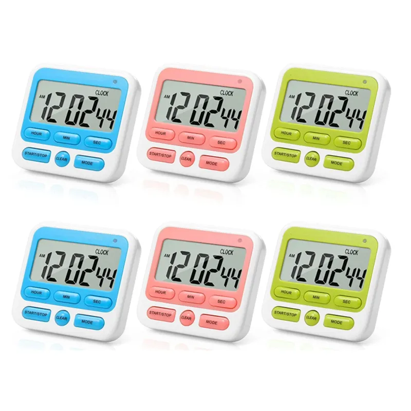 4 Pieces Digital Kitchen Timers, Large LED Display Magnetic