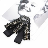 The new diamond brooch neckties tie temperament female bowknot shirt dress joker accessories