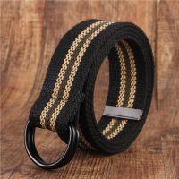 【CW】 New 17colors Vitality Canvas Belt For Men/women Alloy Double Ring Buckle Non porous Design Korean Simplicity Waist Belt For Jean