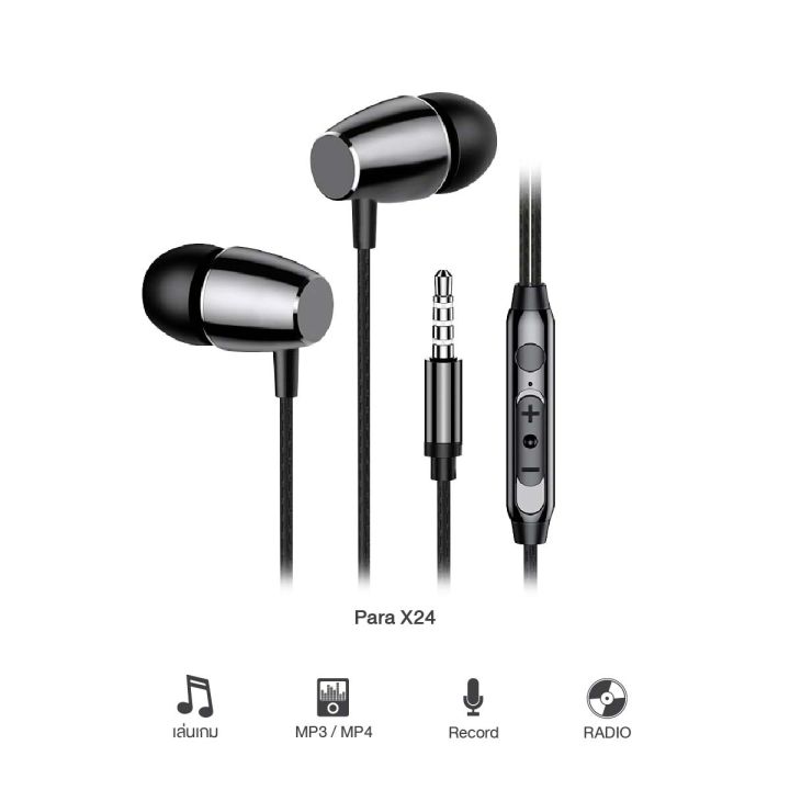 หูฟังโทรศัพท์ Para X60 Earphone ชุดหูฟังแบบมีสาย พร้อมไมค์ คุณภาพเสียงดีเยี่ยม  | Lazada.Co.Th