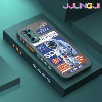 Jjlingji เคสสำหรับ OPPO Reno 5 Reno 5 Pro Reno 5K 5G เคส X3 Lite แฟชั่น NASA ช่องว่างบางมีน้ำค้างแข็งโปร่งใสแข็งขอบสี่เหลี่ยมกันกระแทกรูปแบบปลอกซิลิโคนคลุมทั้งหมดป้องกัน Softcase