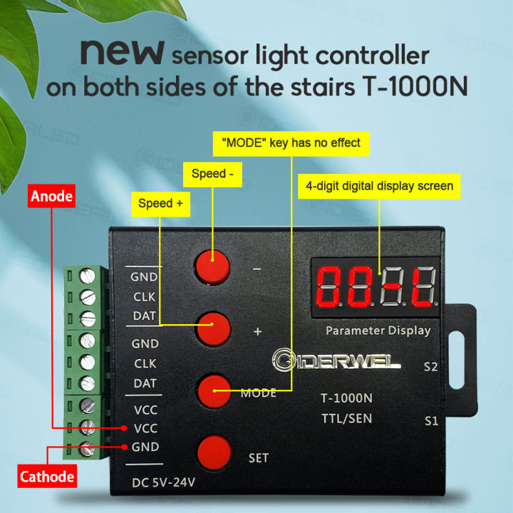 led-stair-light-strip-controller-pir-motion-sensor-addressable-led-rgb-tape-lights-for-control-each-stair-light-under-cabinet