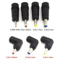 Laptop DC Power Supply Connector 5.5x2.1mm Female Jack Conversion Plug Right Angle Male 3.5 2.5 4.0x1.7mm Charger Adapter  Wires Leads Adapters