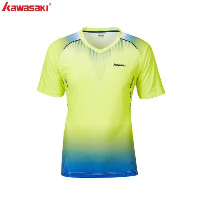 Kawasaki Child Sports T-shirt Breathable Family Matching Outfits Parent-child Yellow Badminton T-shirt Short Sleeve ST-R4204
