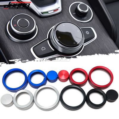 huawe 3pcs Center Console Multimedia Control Knob Cover Trim For Alfa Romeo Stelvio 2015-2020 For Alfa Romeo Giulia 2017-2019 Interior