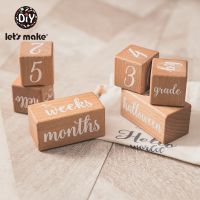 Let S Make Log Block Baby Milestone Suit Beech Square Letter Safe ปลอดสารพิษปฏิทินถ่ายภาพทารกแรกเกิด Baby Photo Accessories