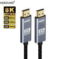 สาย HDMI 8K 8K/60Hz 4K/120Hz HMDI 2.1 48Gbps ความเร็วสูงพิเศษ HDR สำหรับ HDTV สวิชท์สำหรับแยกสัญญาณ PS5เครื่องฉาย Ps4วิชั่น